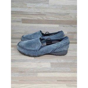 Skechers Women's Alumni Biker Sneakers Shoes Navy Blue 49415 Moc Toe Slip On 8.5